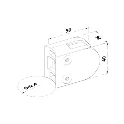 Svorka na trubku ø 42,4 mm, sklo 6 - 10,76 mm, AISI 304 Svorka na trubku ø 42,4 mm, sklo 6 - 10,76 mm, AISI 304